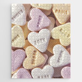 Valentines sugar hearts - dutch kiss pastel candy - food photography Jigsaw Puzzle