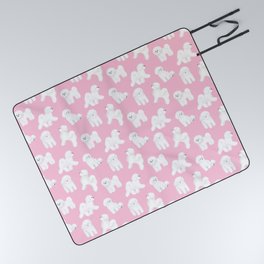 Bichon Frise Pattern (Pink Background) Picnic Blanket