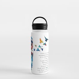 Colorful Feather Art With Birds For Sympathy - Sweet Memories Water Bottle