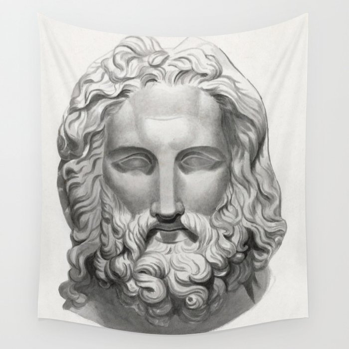 Antique Bearded Head Wall Tapestry