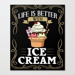 Ice Cream Roll Maker Truck Recipes Canvas Print