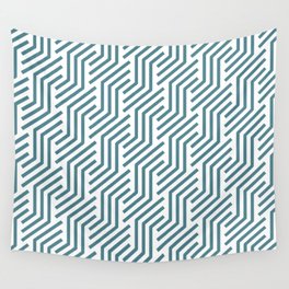 Teal and White Tessellation Line Pattern 21 Pairs DV 2022 Popular Colour Wish Upon a Star 0668 Wall Tapestry