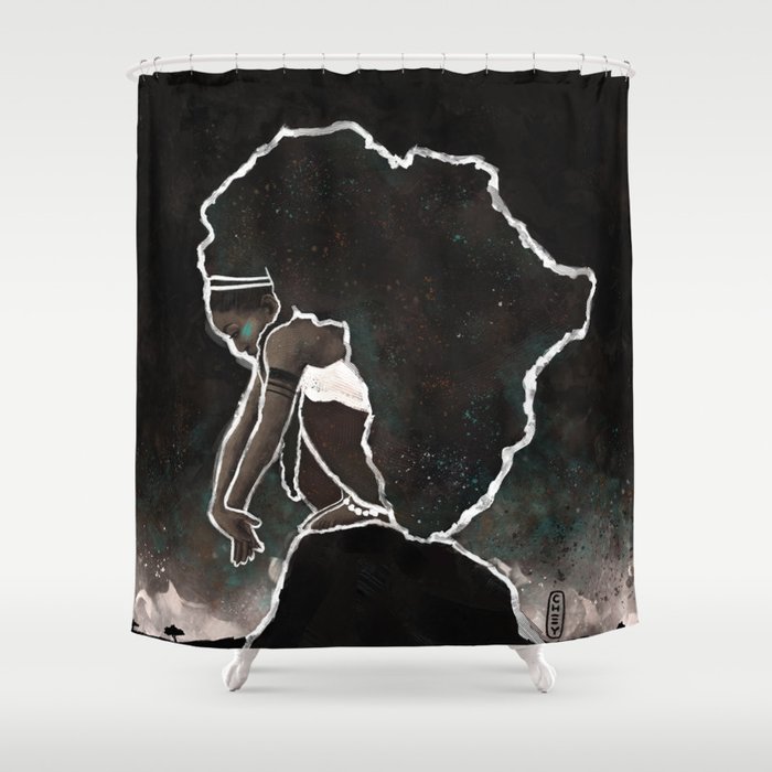 Africa Thinking Shower Curtain