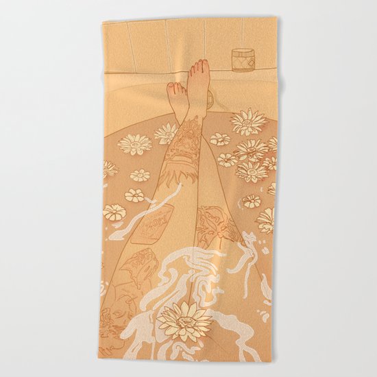 Flower Bath 10 (censored version) Beach Towel