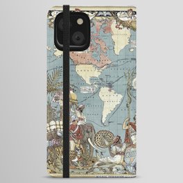World map-British Empire-1886 vintage pictorial map iPhone Wallet Case