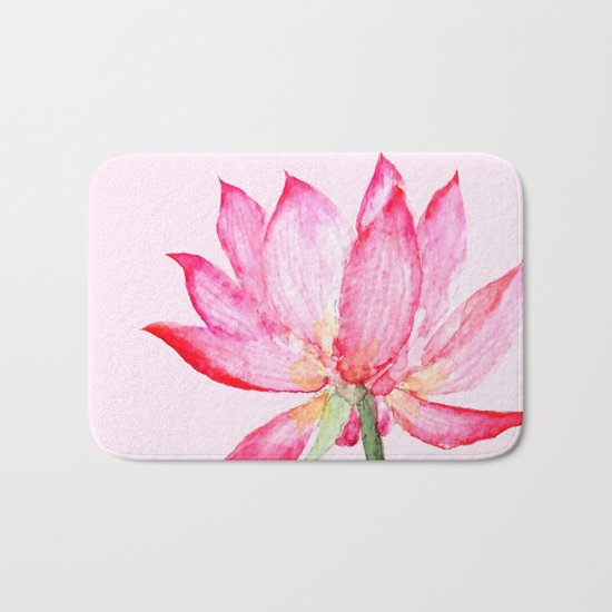 pink lotus flower Bath Mat