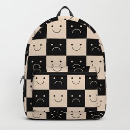 Plaid of Emotions pattern black Backpack