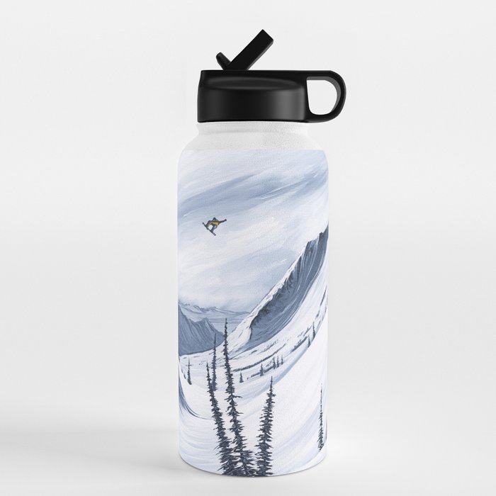 Chads Gap Iconic Snowboarding Moments Water Bottle by Shred Art
