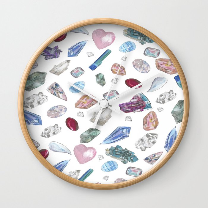 Watercolor Crystals Wall Clock