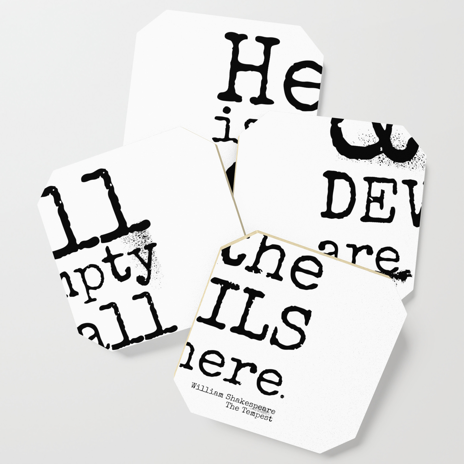 Shakespeare Quote The Tempest Devils Are Here Coaster By Brodyquixote Society6