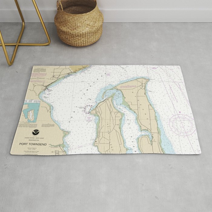 Port Townsend Washington Nautical Chart 18464 Rug