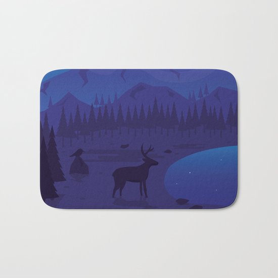 Night landscape Bath Mat