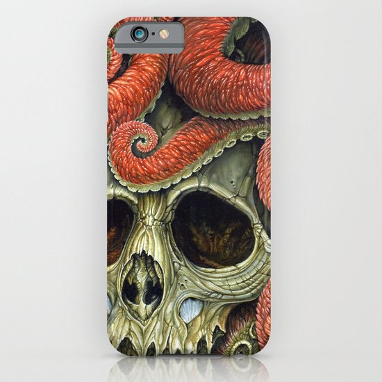 orange tentacles skull iPhone & iPod Case