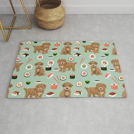 Bichpoo sushi dog breed cute pet portrait pet friendly pattern dog lover gifts Area & Throw Rug