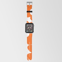 Orange Retro Flowers White Background #decor #society6 #buyart Apple Watch Band