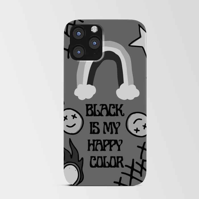 Black Is My Happy Color - Pop punk art iPhone Card Case