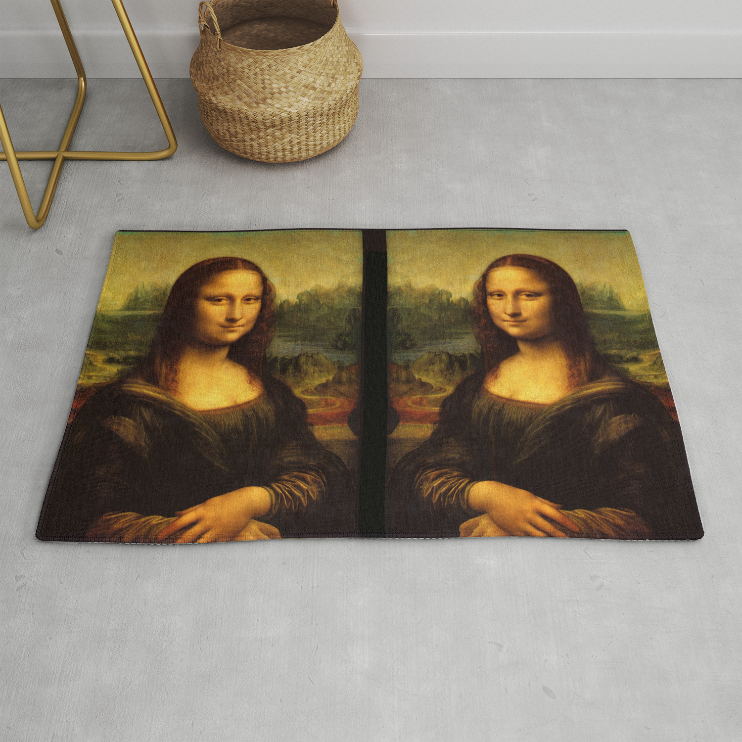Famous art, Mona Lisa by Leonardo Da Vinci. Rug by artscollection | Society6