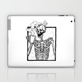 Skeleton Drinking a Cup of Coffee Laptop Skin