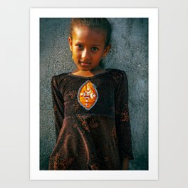 Little African Queen - Rustic Girl Portrait Art Print
