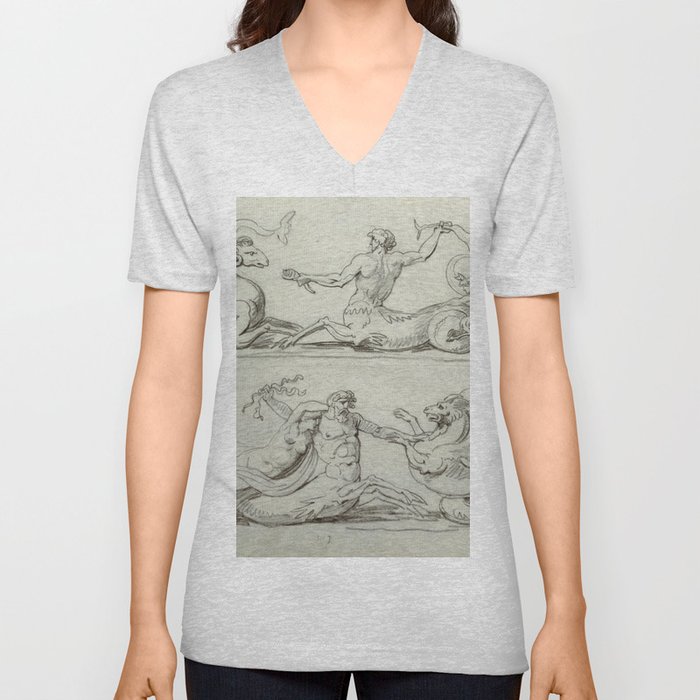 Greek Mythological beasts sketches art V Neck T Shirt