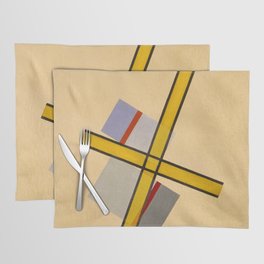 Yellow Cross Q.7 by Laszlo Moholy-Nagy Placemat