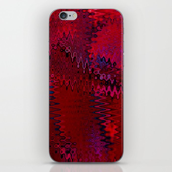 Dark Red Zigzag Abstraction iPhone Skin