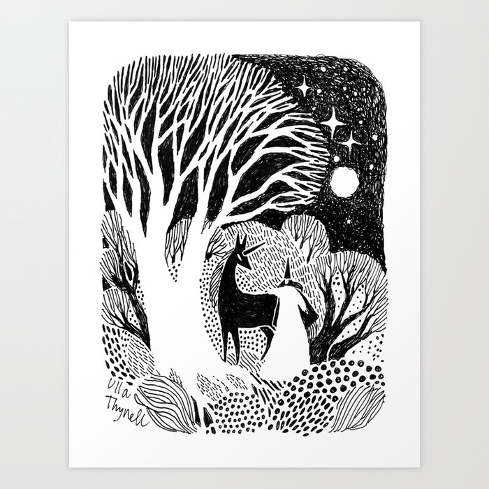 Midnight Unicorn Art Print