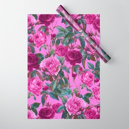  Pink Floral Garden Wrapping Paper