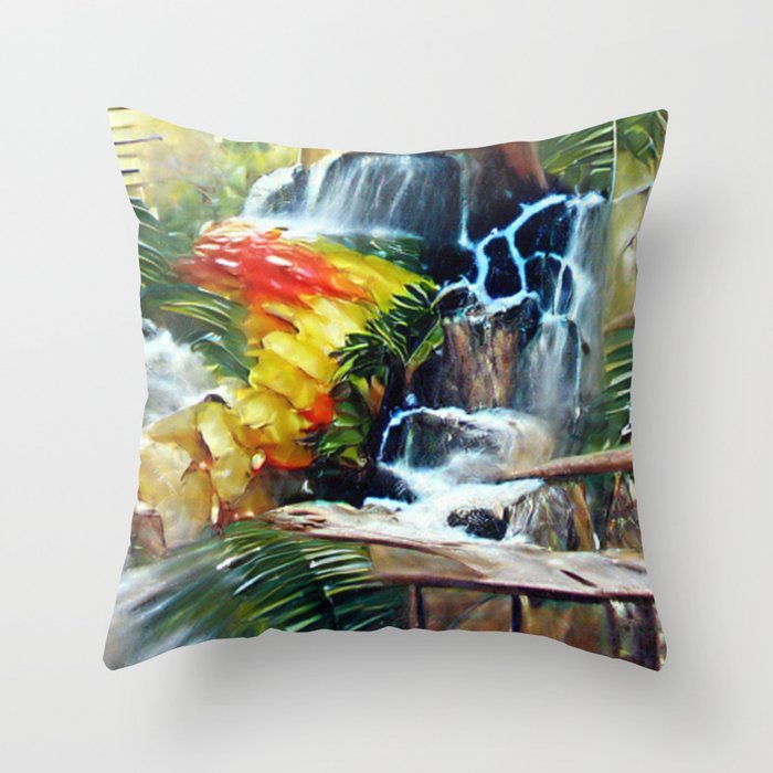Tropical Cascade Throw Pillow