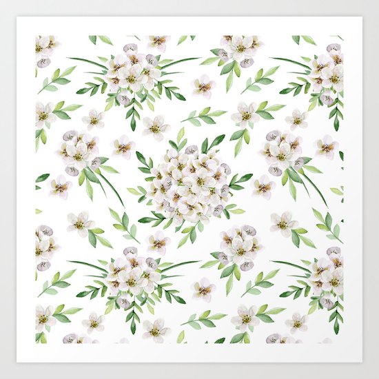 White flowers Art Print