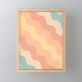 Vintage retro groovy waves Framed Mini Art Print