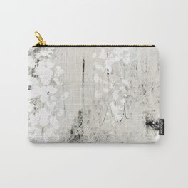 Grey and White Abstract with Black Texture: Scribble Series 02 Carry-All Pouch