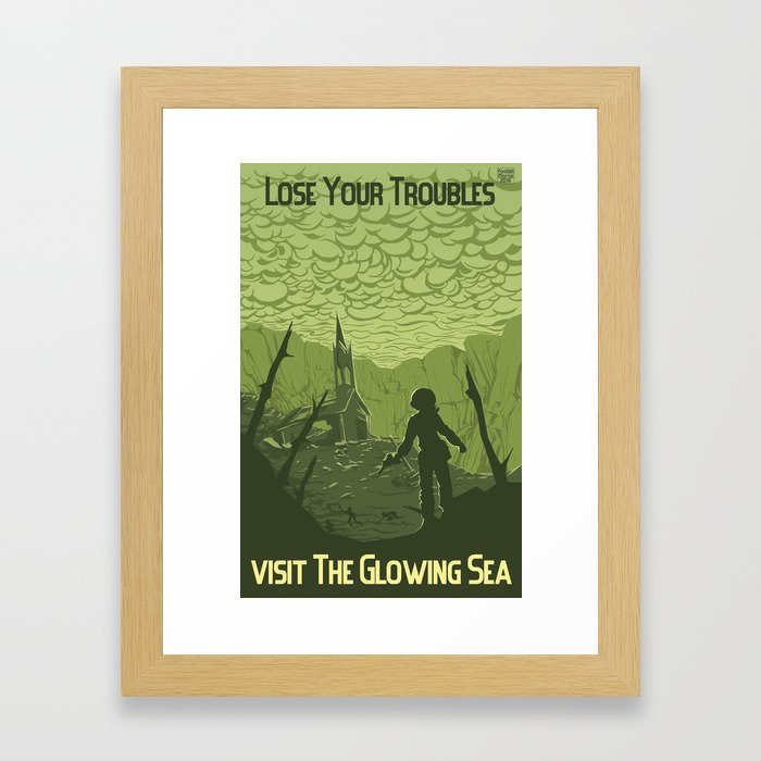 Lose Your Troubles in the Glowing Sea Framed Art Print