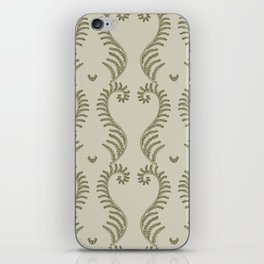 Retro botanical fern frond pattern 4 iPhone Skin
