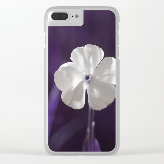 White Flower Art Clear iPhone Case