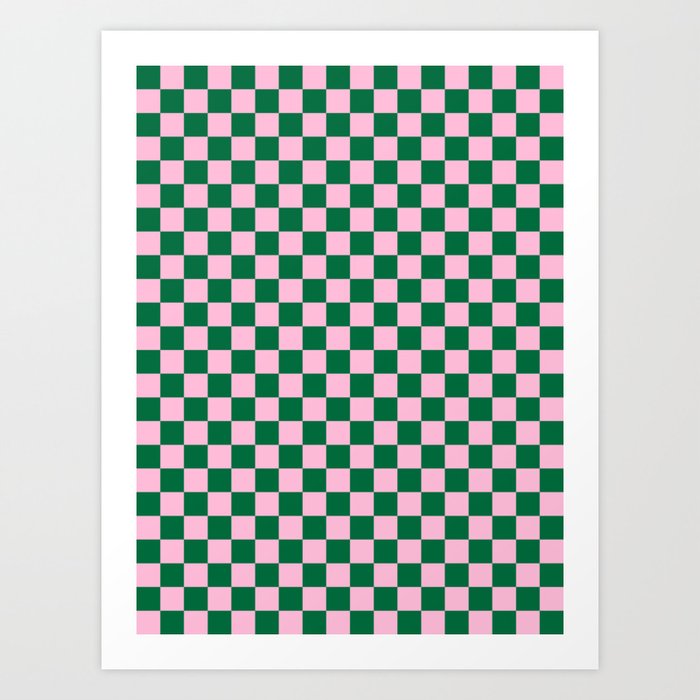 Cotton Candy Pink and Cadmium Green Checkerboard Kunstdrucke Cotton Candy Pink and Cadmium Green Checkerboard Kunstdrucke