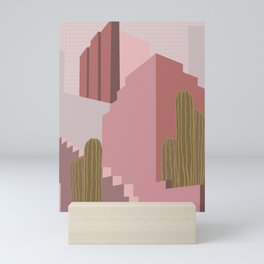 Muralla Roja Pink Aesthetic Architecture Mini Art Print