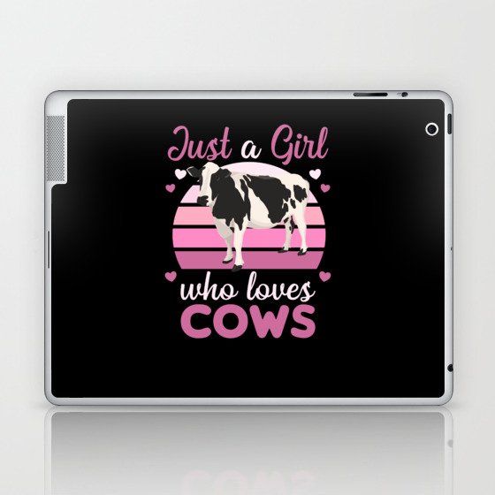 Just A Girl Who Loves Cows Cute Cow For Girls Laptop & iPad Skin