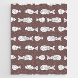 Little Fishes Pattern Russett Burgundy Background Jigsaw Puzzle