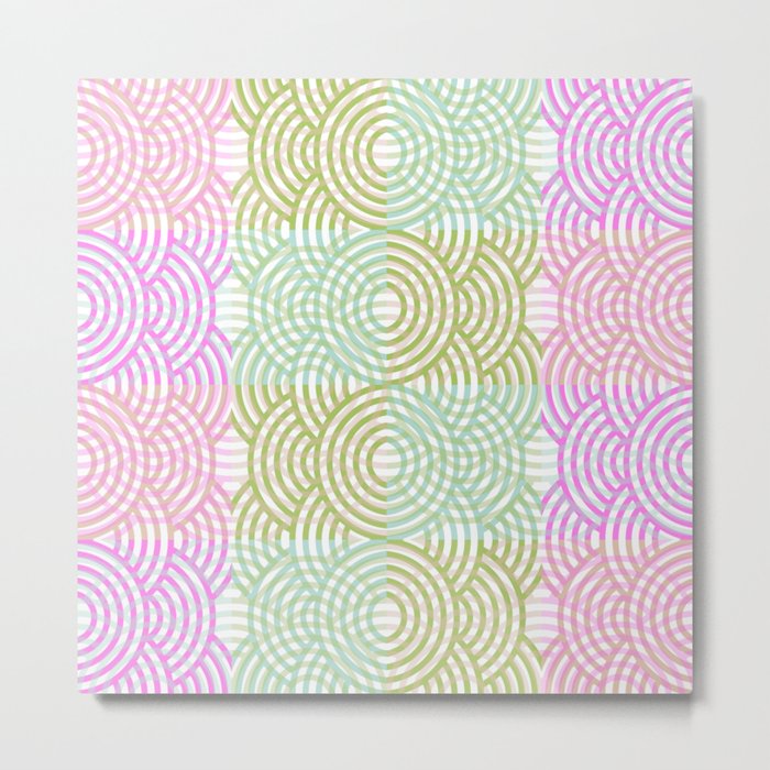 Circles pattern in pastel colours Metal Print