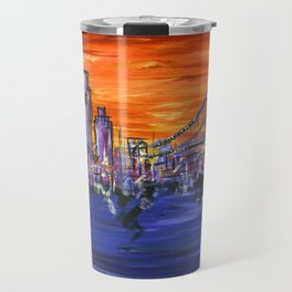 Ben Franklin Bridge Sunset Travel Mug