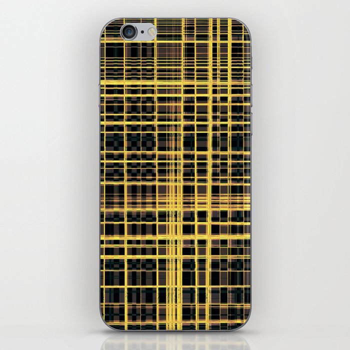Yellow And Brown Check Optical illusion Pattern iPhone Skin