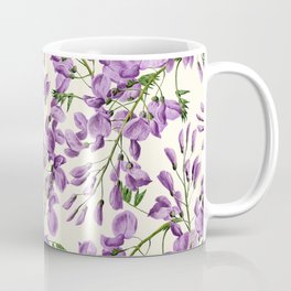 Boho forest green lavender lilac wisteria floral pattern Mug