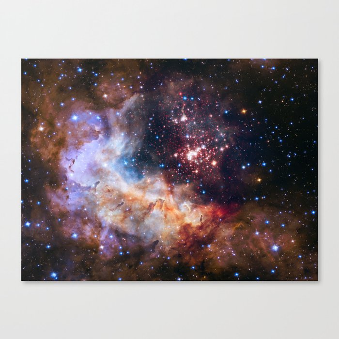 NASA Unveils Celestial Fireworks as Official Hubble 25th Anniversary Image Canvas Print