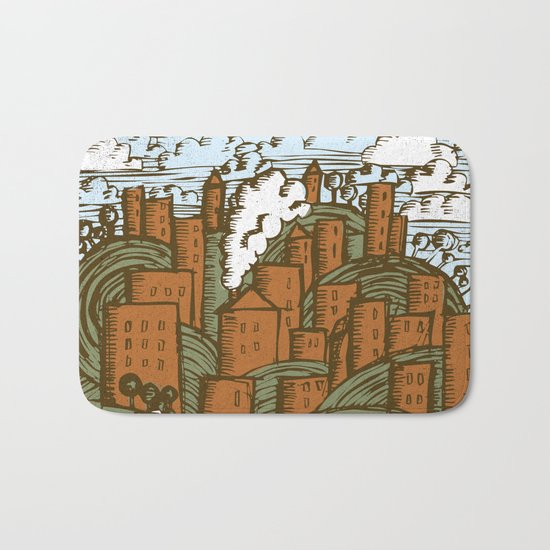 A CITY ON A HILL Bath Mat