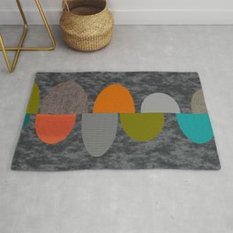 Mid-Century Modern Abstract Ovals Area & Throw Rug