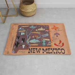 New Mexico map Area & Throw Rug