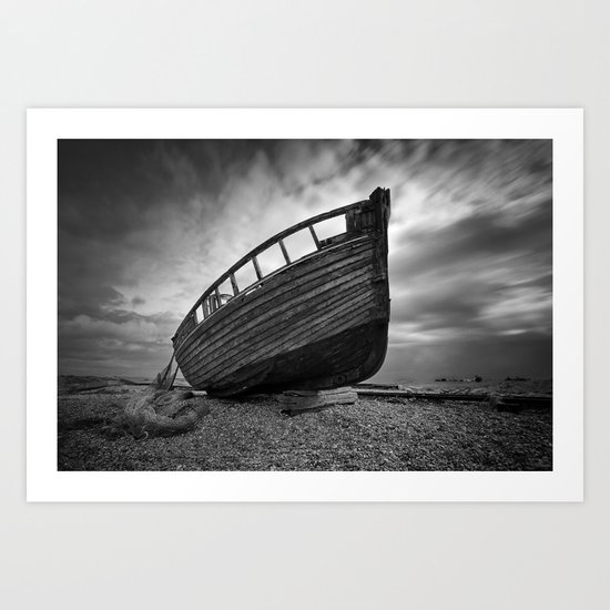 Beached at Dungeness, Kent Art Print