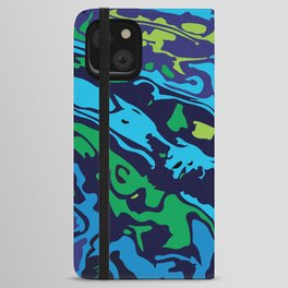New Zealand Paua Stylised Colour Graphic Pattern iPhone Wallet Case | Blue, Traditional, Green, Nz, Yellow, Graphicdesign, Natural, Abalone, Purple, Pattern 