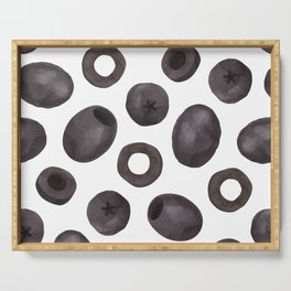 Black olive watercolor pattern print Serving Tray